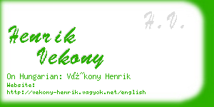 henrik vekony business card